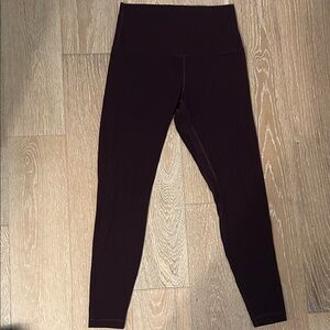 NWOT lululemon athletica align super high rise 28” in black plum, size 10